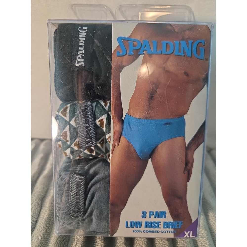 NOS Vtg Mens XL 40-42 Waist Spalding Low Rise Briefs W/ Support Pouch Colored